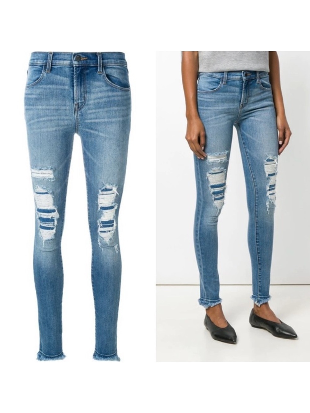 J Brand Light Blue Distressed Skinny Jeans